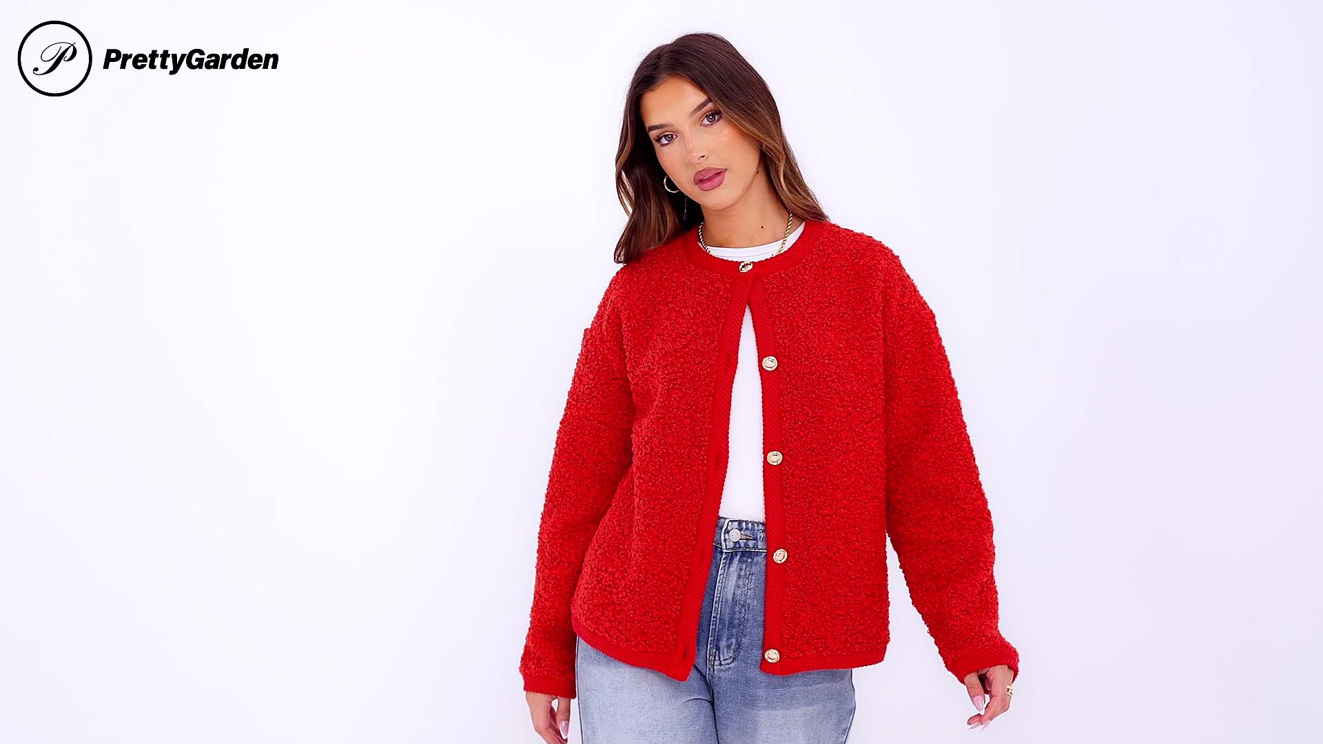 PRETTYGARDEN Women's Faux Fur Coat 2026 Fall Fuzzy Fleece Button